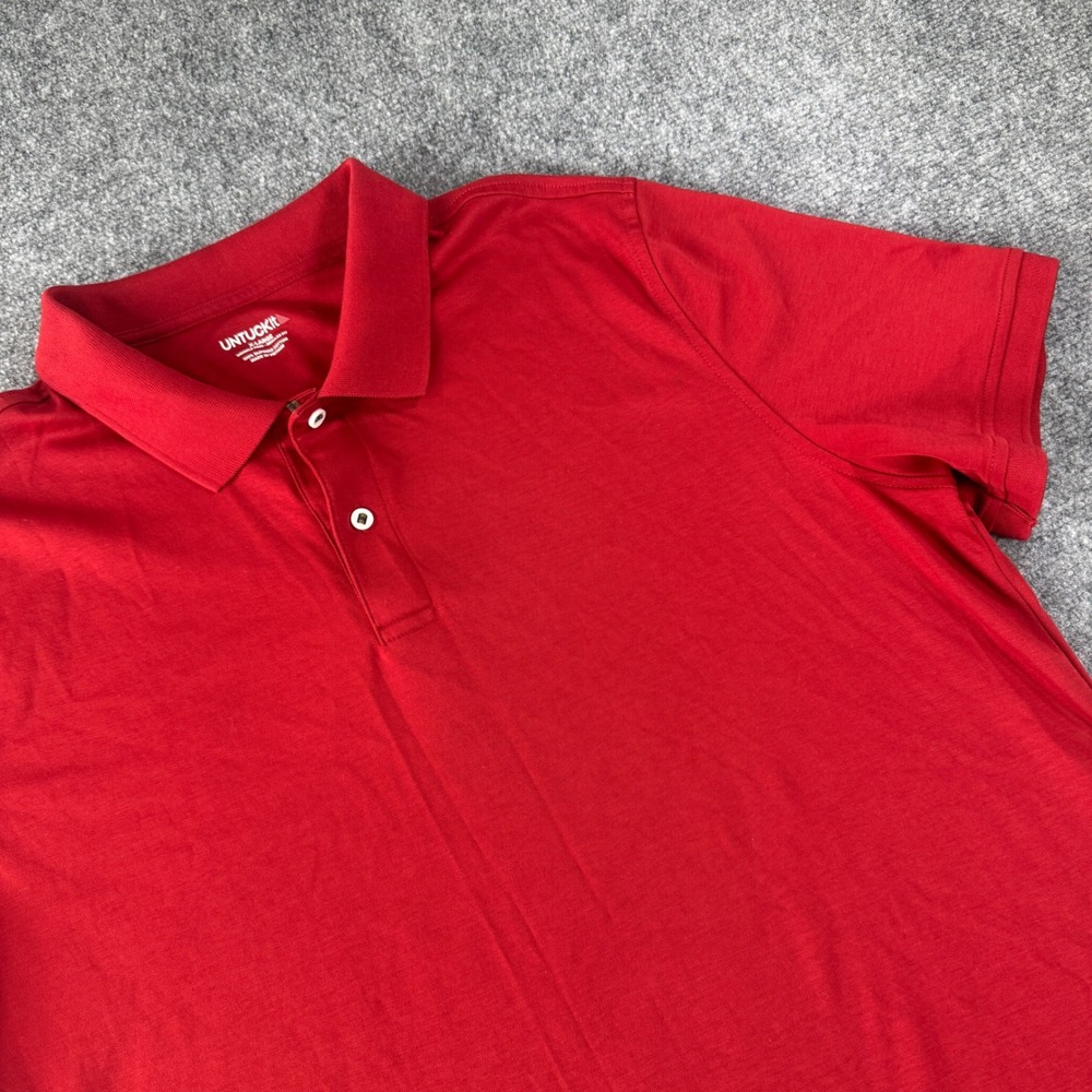 UNTUCKit Damaschino Polo Shirt Red Wrinkle Free 100% Supima otton Men's XL